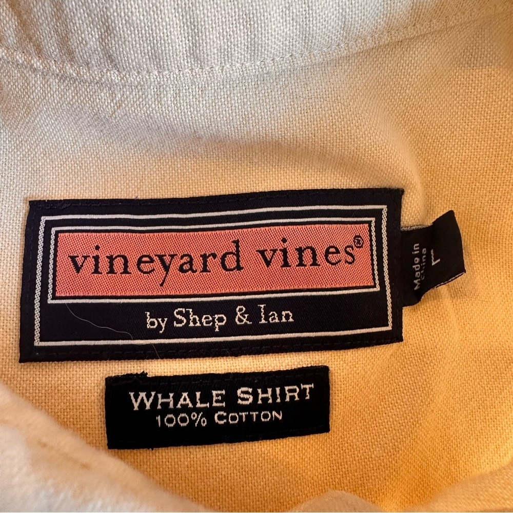 Vineyard‎ Vines Whale Shirt Mens Large Yellow Button Down Long Sleeve Cotton - Picture 7 of 9